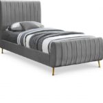 Zara Velvet Upholstered Twin Bed