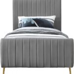 Zara Velvet Upholstered Twin Bed