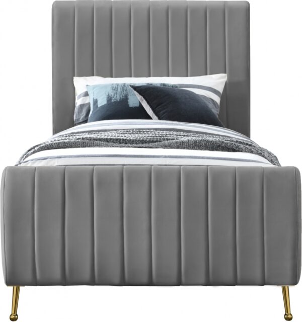 Zara Velvet Upholstered Twin Bed