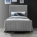 Zara Velvet Upholstered Twin Bed