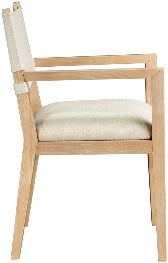 Avon Linen Textured Performance Fabric Dining Arm Chair