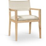 Avon Linen Textured Performance Fabric Dining Arm Chair