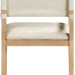 Avon Linen Textured Performance Fabric Dining Arm Chair