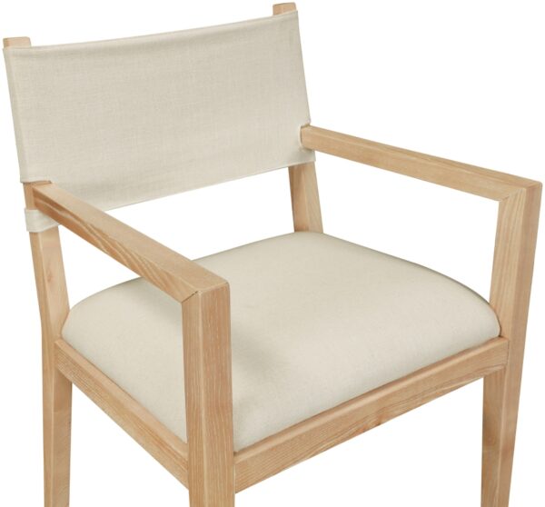 Avon Linen Textured Performance Fabric Dining Arm Chair