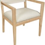 Avon Linen Textured Performance Fabric Dining Arm Chair