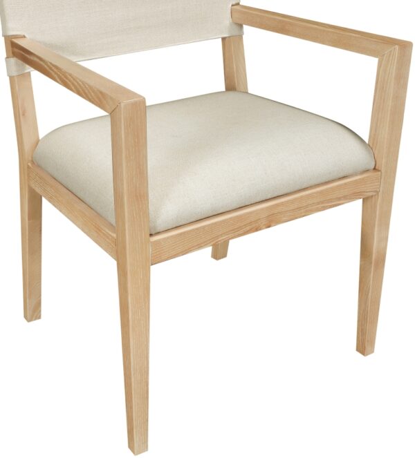 Avon Linen Textured Performance Fabric Dining Arm Chair