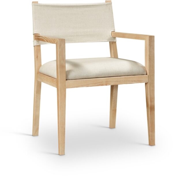 Avon Linen Textured Performance Fabric Dining Arm Chair