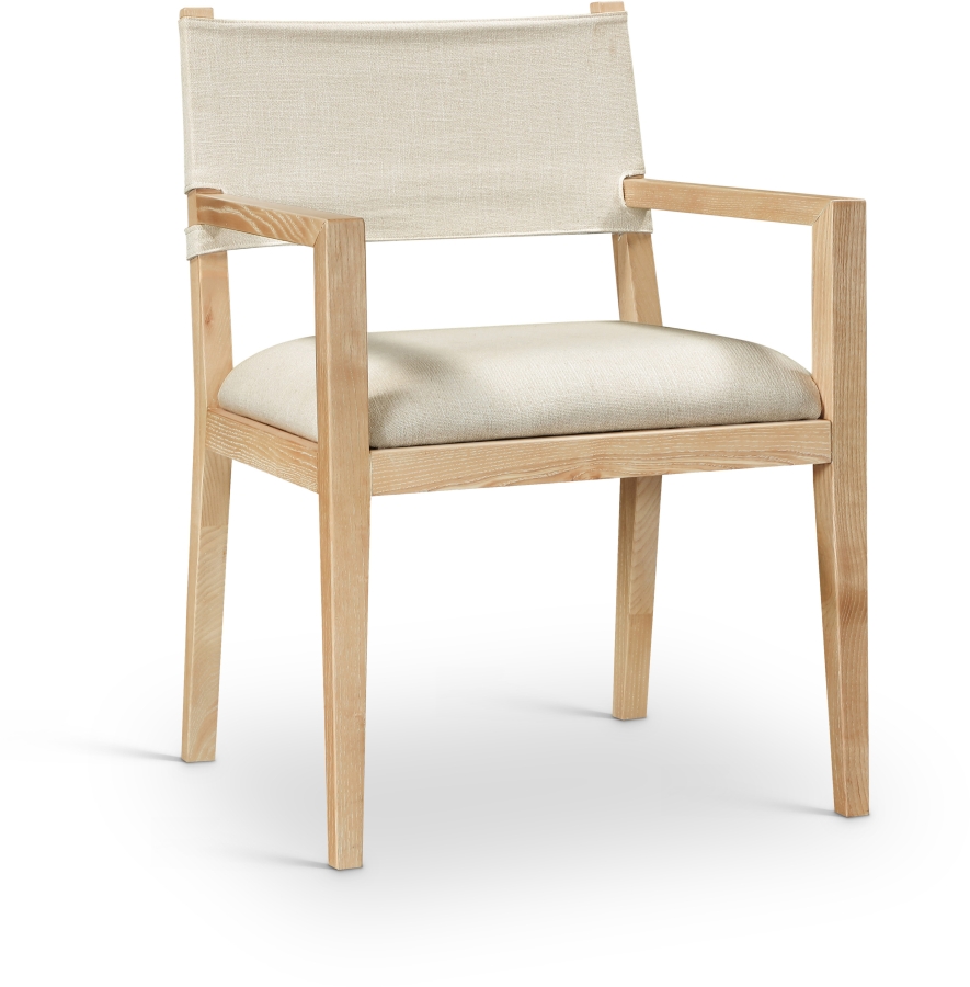 Avon Linen Textured Performance Fabric Dining Arm Chair