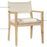 Avon Linen Textured Performance Fabric Dining Arm Chair