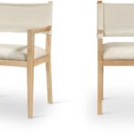 Avon Linen Textured Performance Fabric Dining Arm Chair