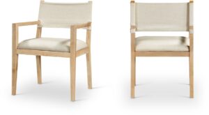Avon Linen Textured Performance Fabric Dining Arm Chair