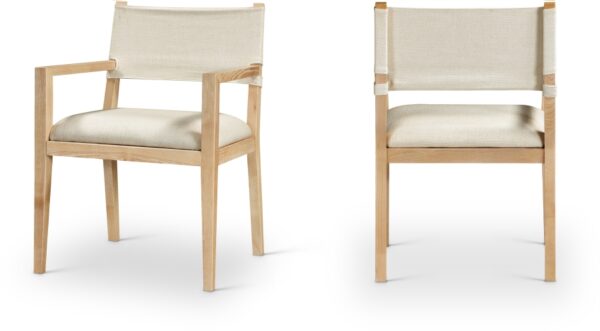 Avon Linen Textured Performance Fabric Dining Arm Chair