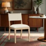 Avon Linen Textured Performance Fabric Dining Side Chair