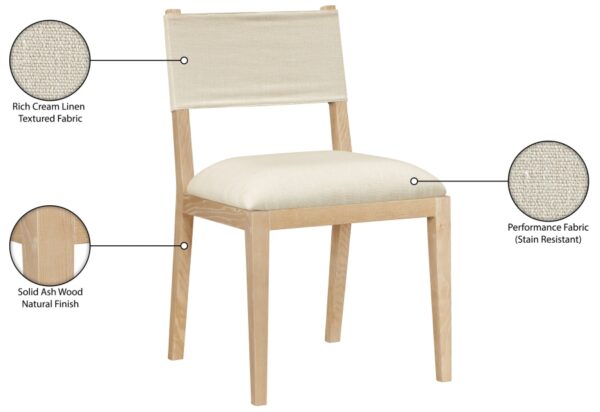 Avon Linen Textured Performance Fabric Dining Side Chair