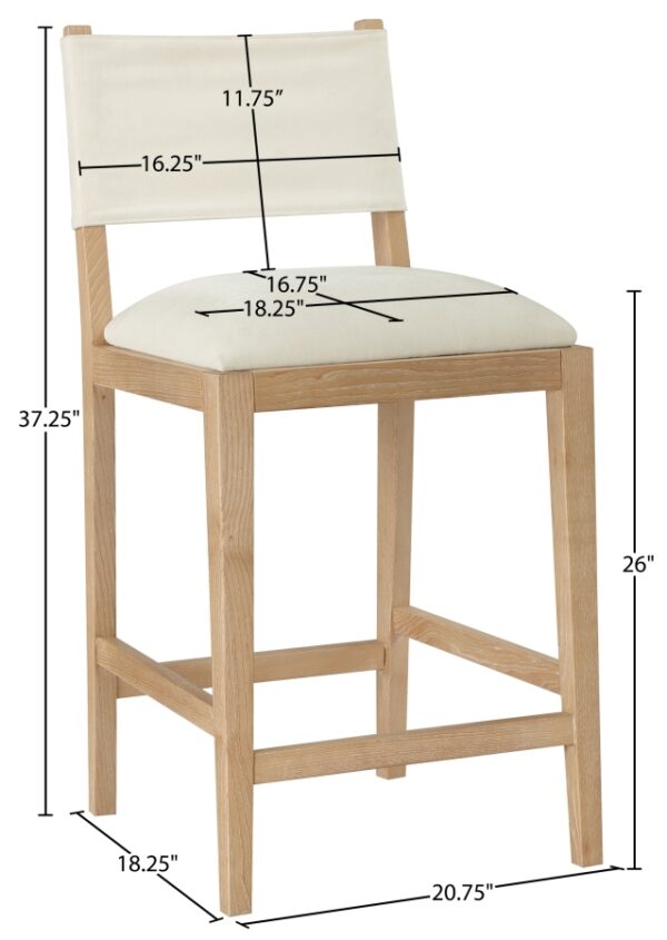 Avon Linen Textured Performance Fabric Counter Stool