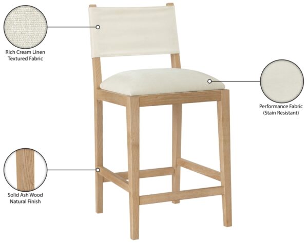 Avon Linen Textured Performance Fabric Counter Stool