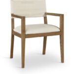 Avon Linen Textured Performance Fabric Dining Arm Chair