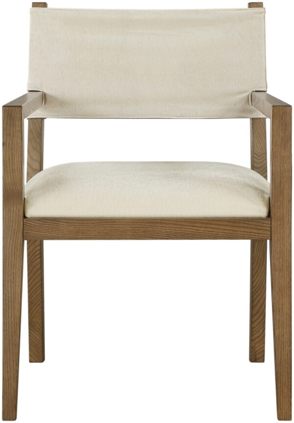 Avon Linen Textured Performance Fabric Dining Arm Chair