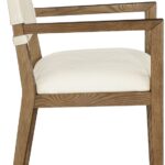 Avon Linen Textured Performance Fabric Dining Arm Chair