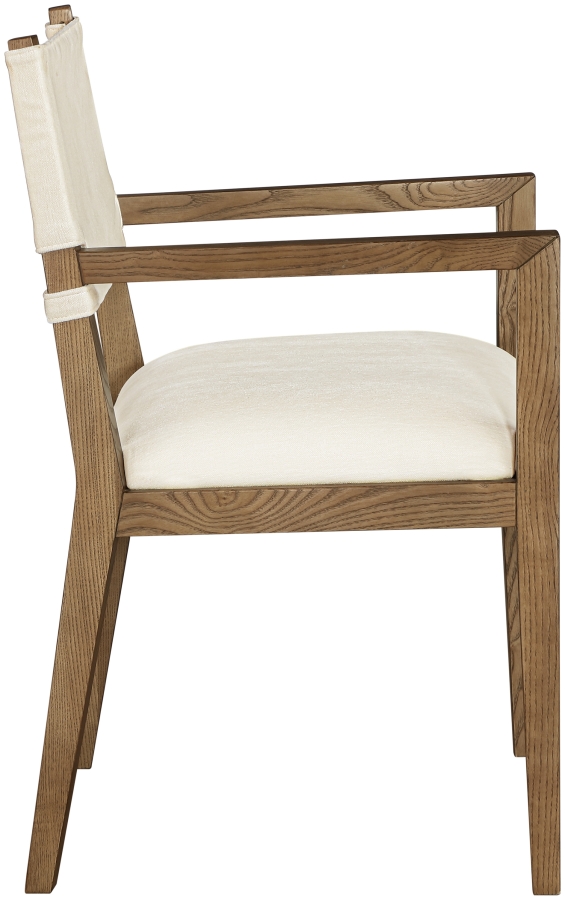 Avon Linen Textured Performance Fabric Dining Arm Chair