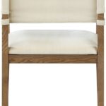Avon Linen Textured Performance Fabric Dining Arm Chair