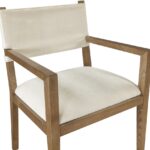 Avon Linen Textured Performance Fabric Dining Arm Chair