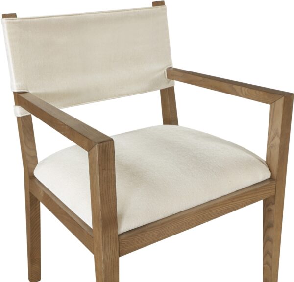 Avon Linen Textured Performance Fabric Dining Arm Chair