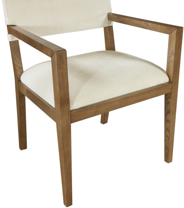 Avon Linen Textured Performance Fabric Dining Arm Chair