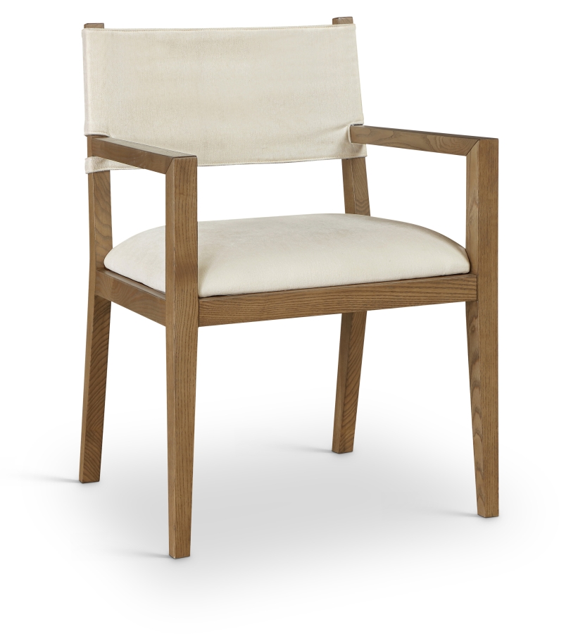 Avon Linen Textured Performance Fabric Dining Arm Chair