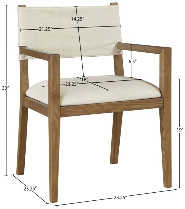 Avon Linen Textured Performance Fabric Dining Arm Chair