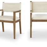 Avon Linen Textured Performance Fabric Dining Arm Chair