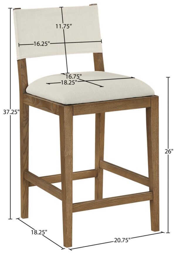 Avon Linen Textured Performance Fabric Counter Stool