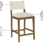 Avon Linen Textured Performance Fabric Counter Stool