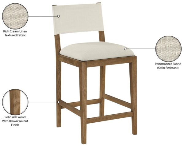 Avon Linen Textured Performance Fabric Counter Stool