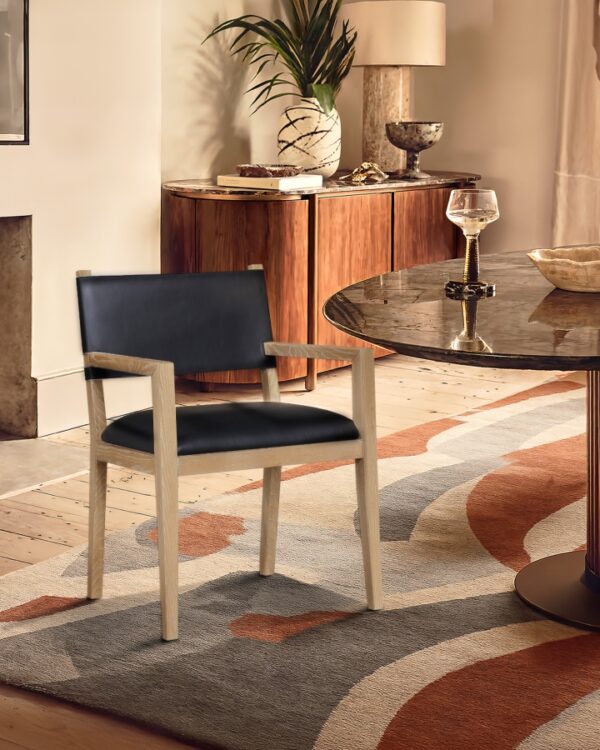 Avon Vegan Leather Dining Arm Chair