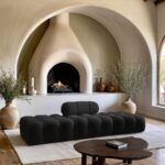 Ames 102" Boucle Fabric Upholstered 3pc. Modular Sofa
