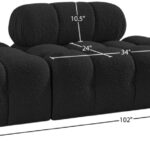 Ames 102" Boucle Fabric Upholstered 3pc. Modular Sofa