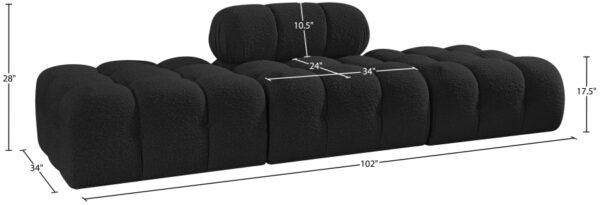Ames 102" Boucle Fabric Upholstered 3pc. Modular Sofa