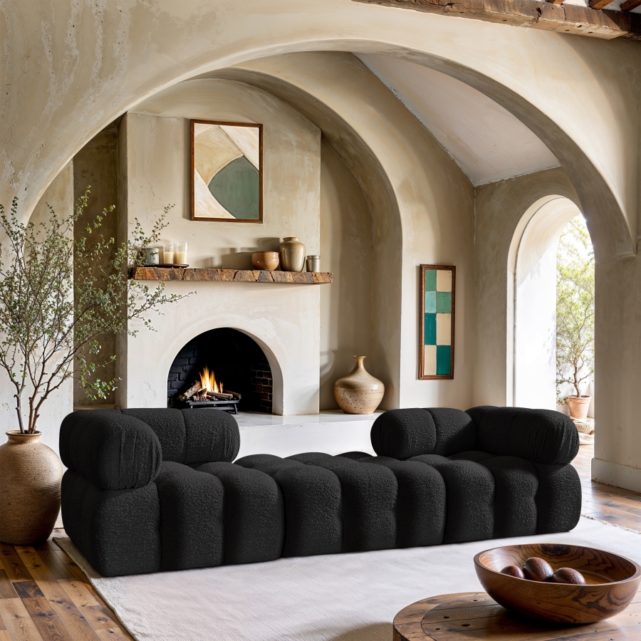 Ames 102" Boucle Fabric Upholstered 3pc. Modular Sofa
