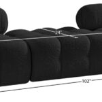 Ames 102" Boucle Fabric Upholstered 3pc. Modular Sofa
