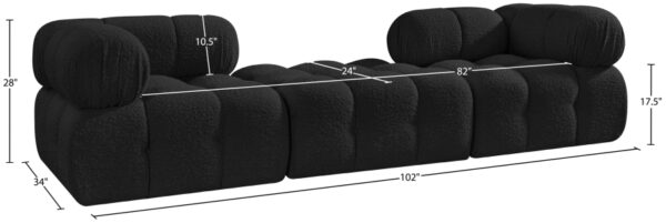 Ames 102" Boucle Fabric Upholstered 3pc. Modular Sofa