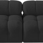 Ames 136" Boucle Fabric Upholstered 4pc. Modular Sofa