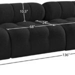 Ames 136" Boucle Fabric Upholstered 4pc. Modular Sofa