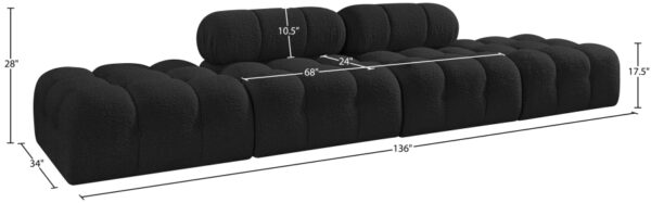 Ames 136" Boucle Fabric Upholstered 4pc. Modular Sofa