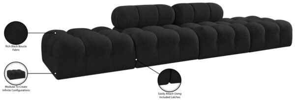 Ames 136" Boucle Fabric Upholstered 4pc. Modular Sofa