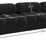 Ames 170" Boucle Fabric Upholstered 5pc. Modular Sofa