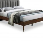 Vance Mid-Century Modern Linen Textured Fabric Upholstered Bed