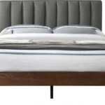 Vance Mid-Century Modern Linen Textured Fabric Upholstered Bed