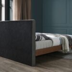 Vance Mid-Century Modern Linen Textured Fabric Upholstered Bed
