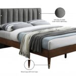 Vance Mid-Century Modern Linen Textured Fabric Upholstered Bed